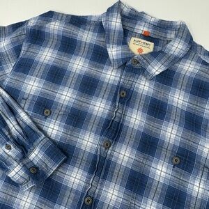 Ruff Hewn Men’s Large Blue Plaid Button Up Long Sleeve‎ Shirt